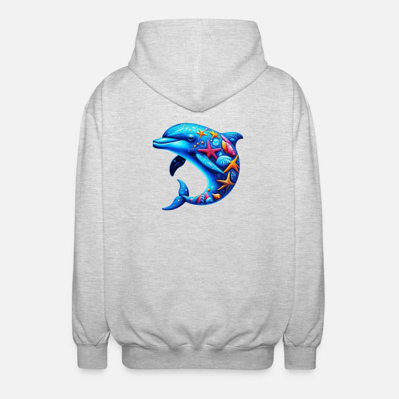 Dolphin - Unisex Hooded Jacket - light heather grey
