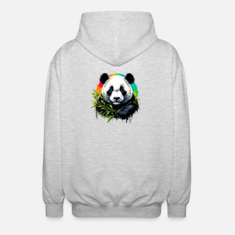 Panda - Unisex Hooded Jacket - light heather grey