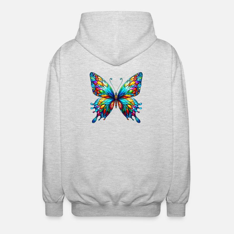 Papillon - Veste à capuche unisexe - gris clair chiné