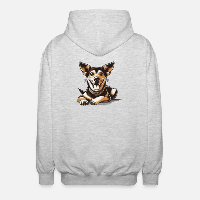 Chien de Caroline - Veste à capuche unisexe - gris clair chiné