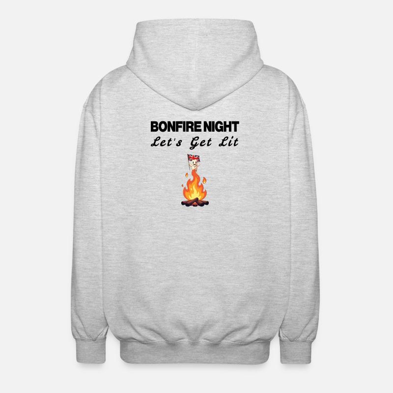 Impression du slogan Bonfire Night - Veste à capuche unisexe - gris clair chiné