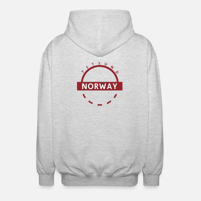Norwegen Rundes Emblem mit Ländername - Unisex Kapuzenjacke - Hellgrau meliert