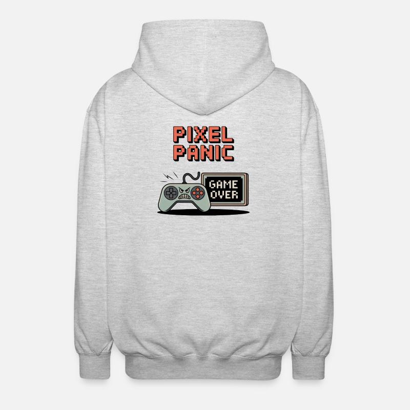 Pixel Panic – Game Over Rage Mode - Veste à capuche unisexe - gris clair chiné