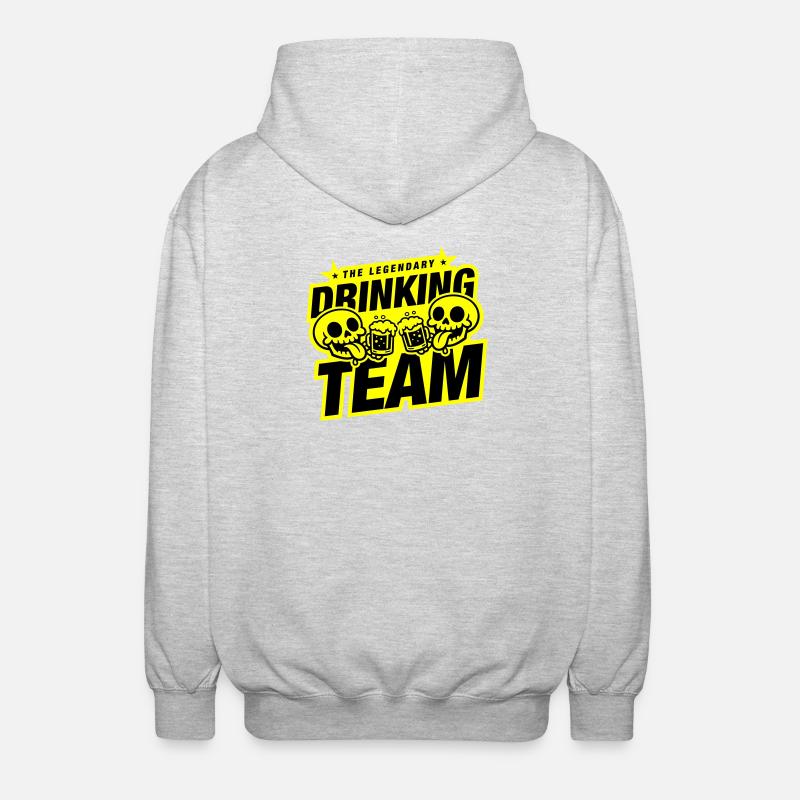 Drinking Team Skelett Bier - Unisex Kapuzenjacke - Hellgrau meliert