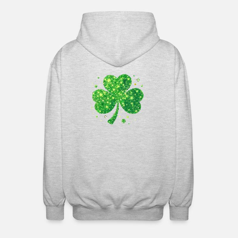 Fête de la Saint-Patrick Trèfle Lucky - Veste à capuche unisexe - gris clair chiné