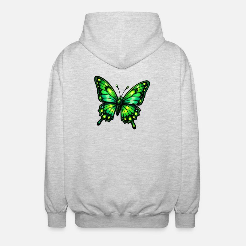 Papillon Vert - Veste à capuche unisexe - gris clair chiné