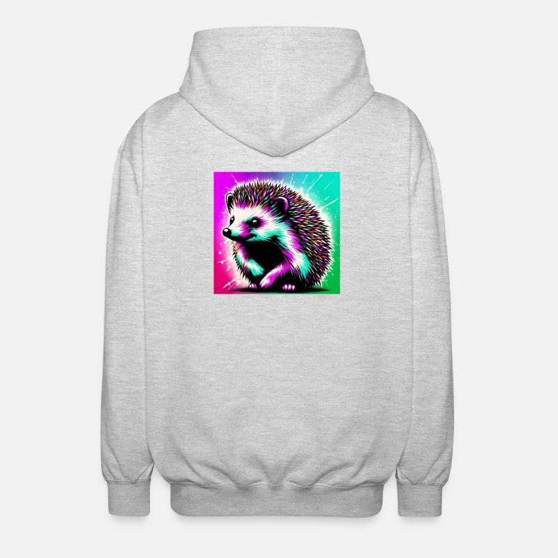 hérisson - Veste à capuche unisexe - gris clair chiné