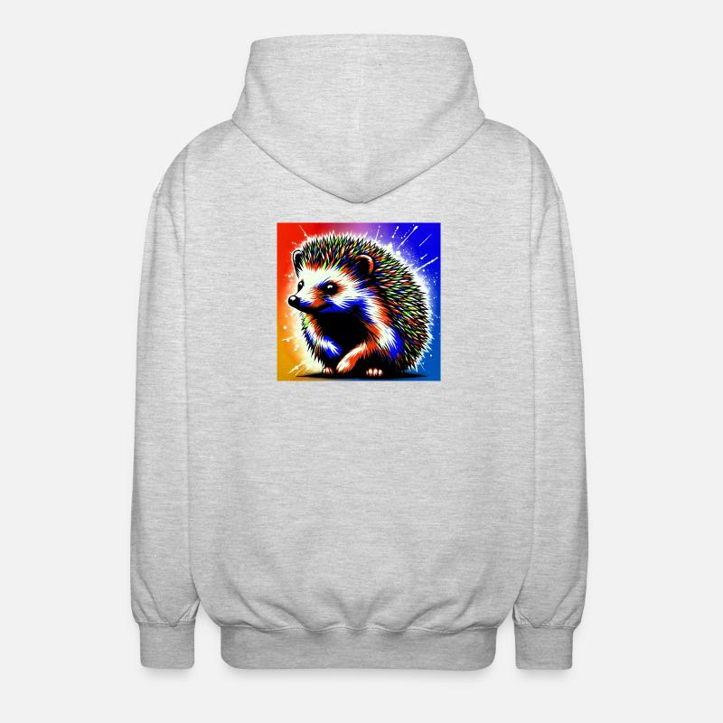 hérisson - Veste à capuche unisexe - gris clair chiné