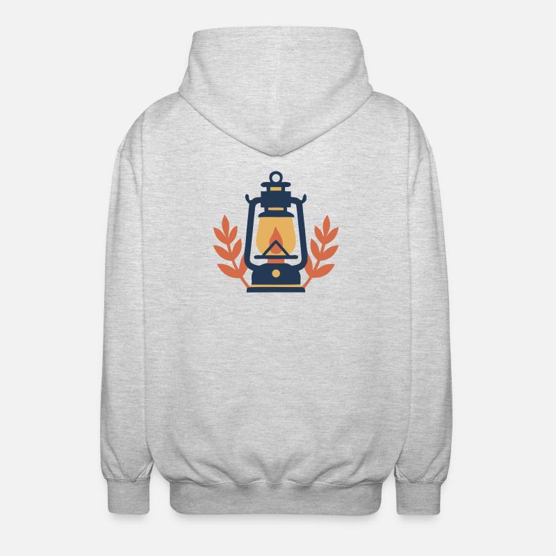Forêt naturelle Camping Lantern - Veste à capuche unisexe - gris clair chiné