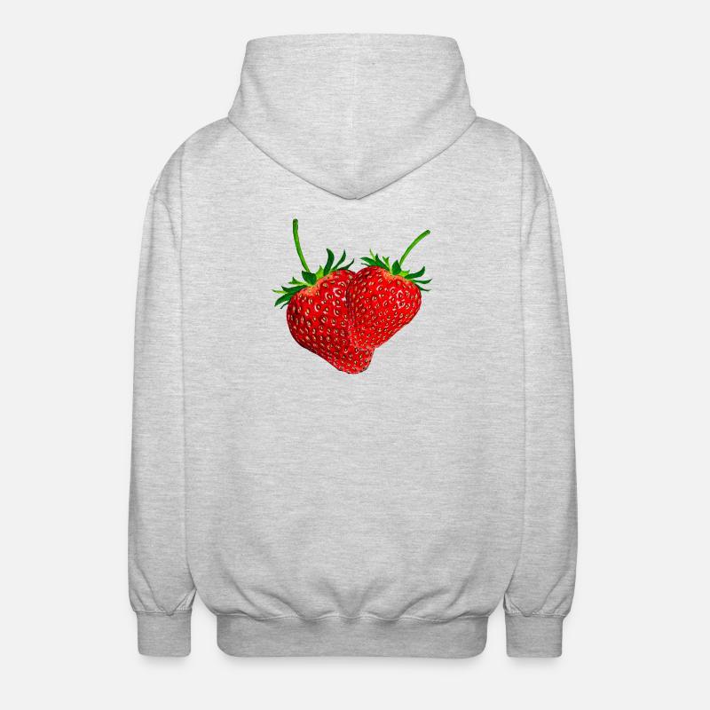 Fraises - Veste à capuche unisexe - gris clair chiné