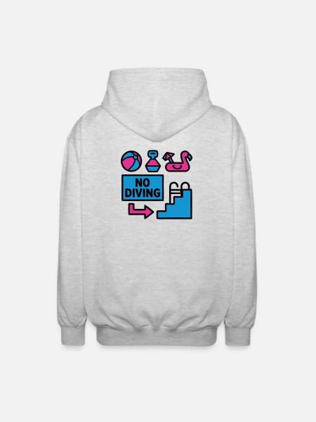 Pool Party Set Summer 90s - Unisex Hooded Jacket - light heather grey