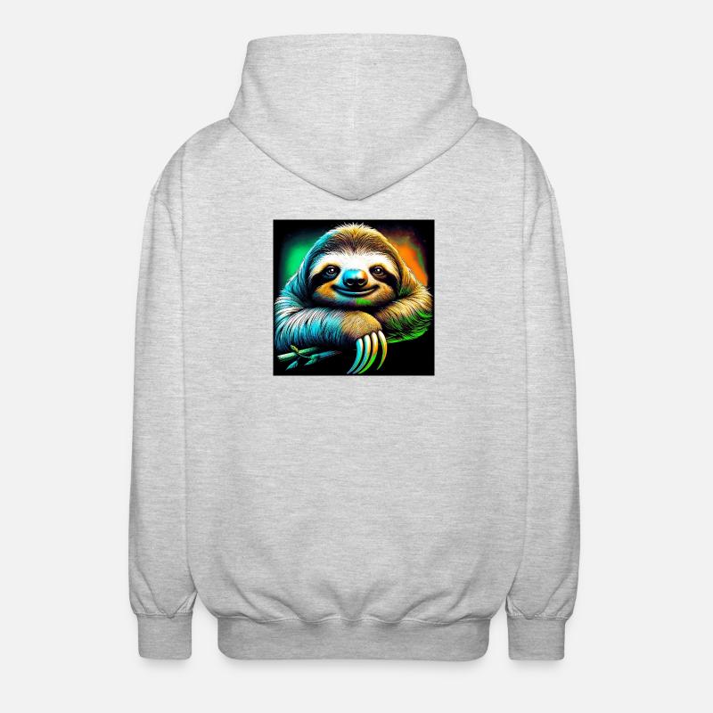 sloth - Unisex Hooded Jacket - light heather grey