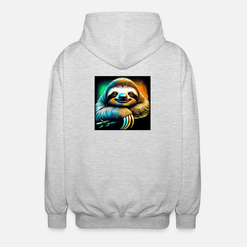 sloth - Unisex Hooded Jacket - light heather grey