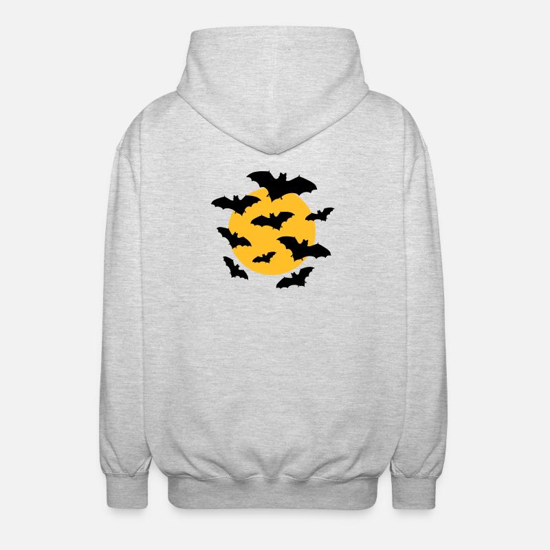 Bats & Moon - Veste à capuche unisexe - gris clair chiné