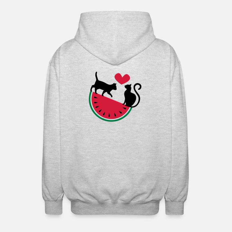 Melon Chat Amour - Veste à capuche unisexe - gris clair chiné
