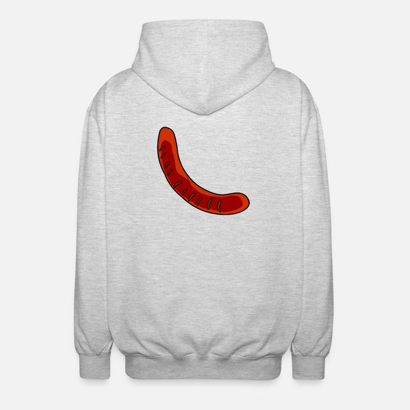 Saucisse ou bratwurst - Veste à capuche unisexe - gris clair chiné