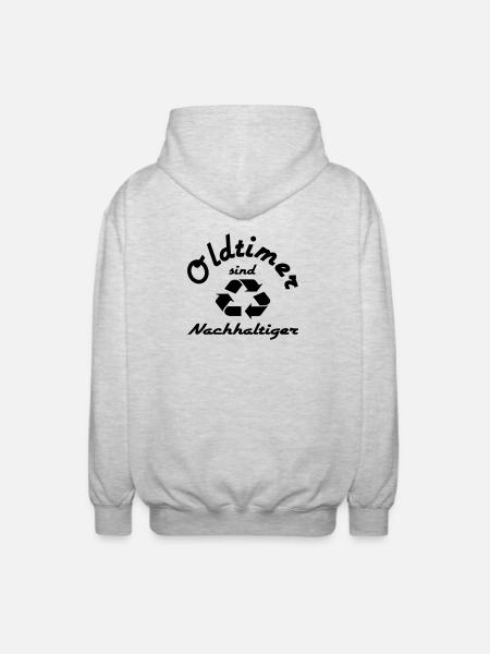 Oldtimer sind Nachhaltiger - Unisex Kapuzenjacke - Hellgrau meliert