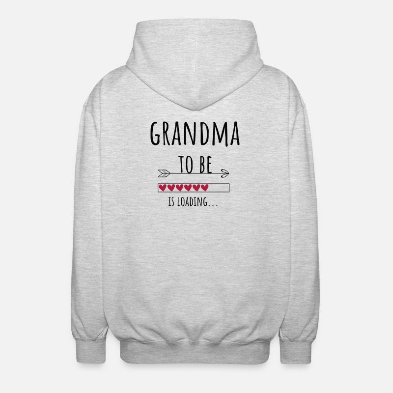 Oma Großmutter Ankündigung Schwanger Geschenk - Unisex Kapuzenjacke - Hellgrau meliert