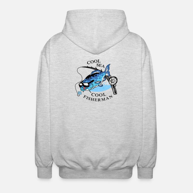 Coole Angler - Unisex Kapuzenjacke - Hellgrau meliert