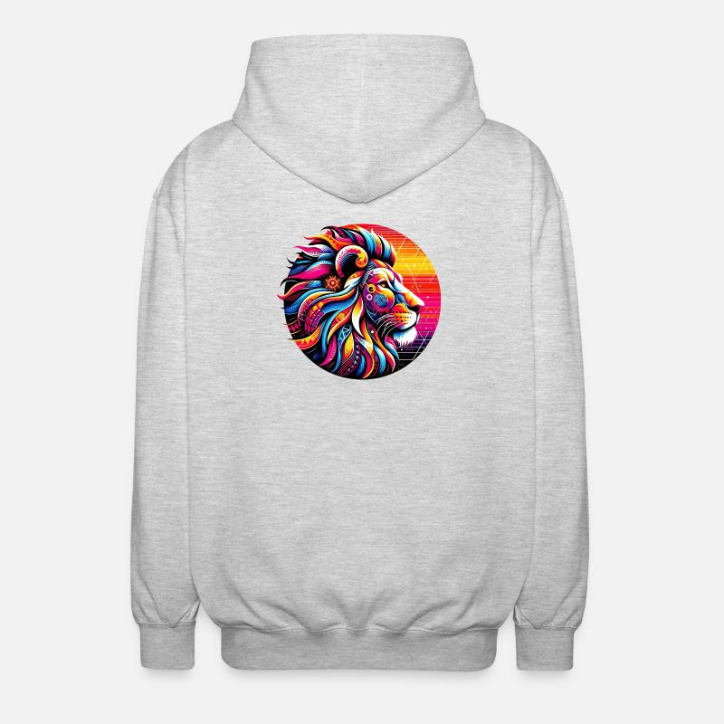 Lion - Veste à capuche unisexe - gris clair chiné