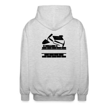 Freimaurer-Logo - Unisex Kapuzenjacke - Hellgrau meliert - Hinten - AI Model Male 185 light (185cm)
