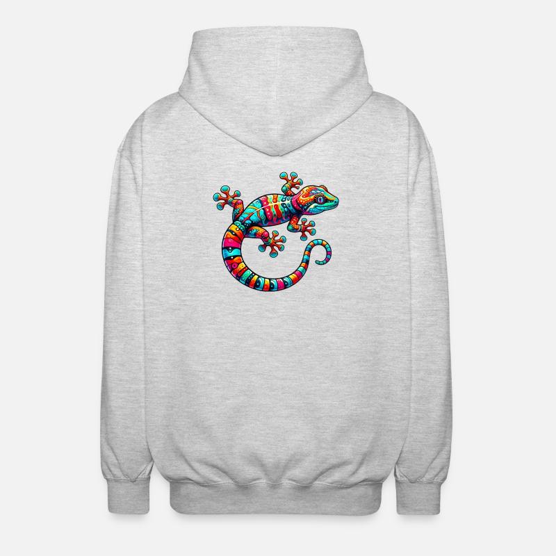 Gecko - Unisex Kapuzenjacke - Hellgrau meliert