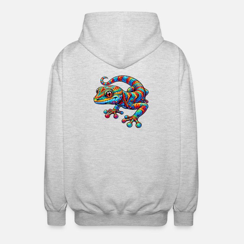 Gecko - Unisex Kapuzenjacke - Hellgrau meliert