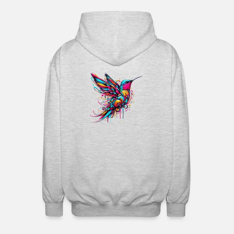 Hummingbird - Unisex Hooded Jacket - light heather grey