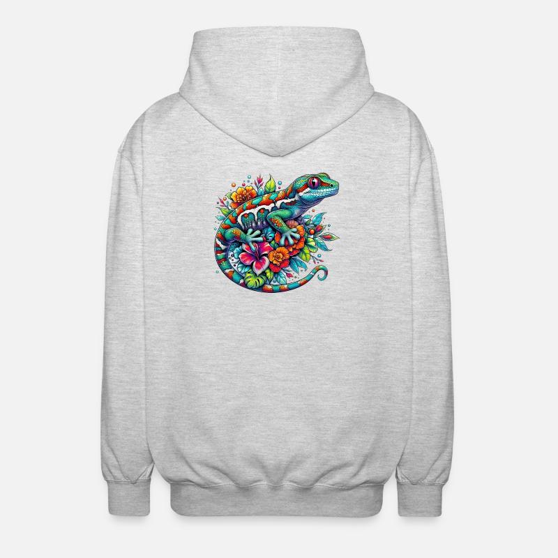 Gecko - Unisex Kapuzenjacke - Hellgrau meliert