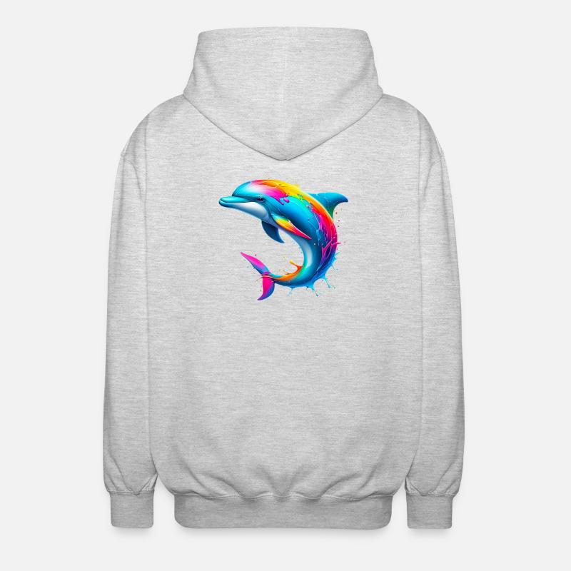 Dolphin - Unisex Hooded Jacket - light heather grey