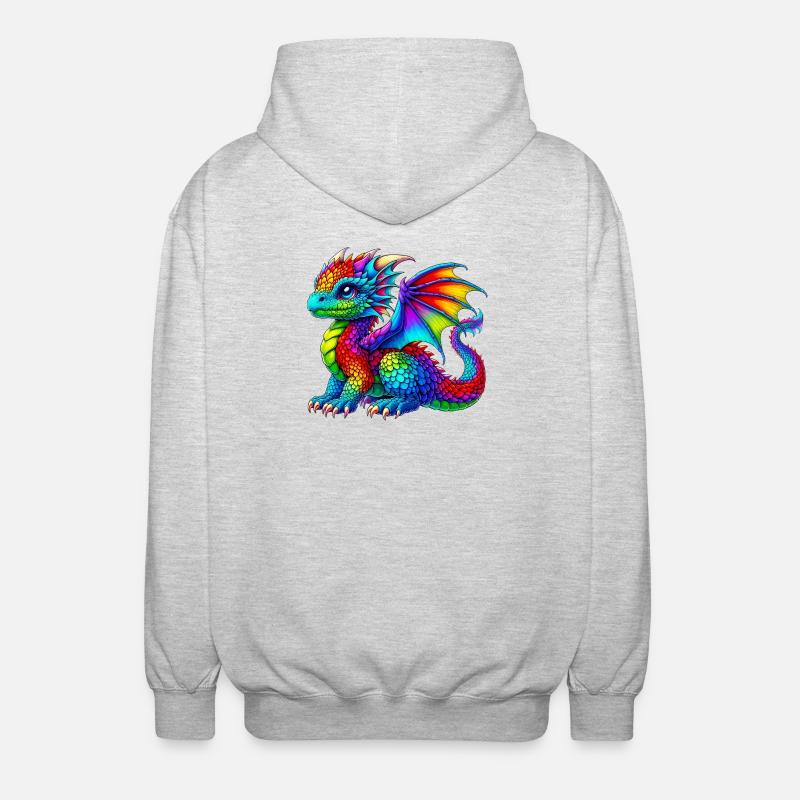 Drache - Unisex Kapuzenjacke - Hellgrau meliert