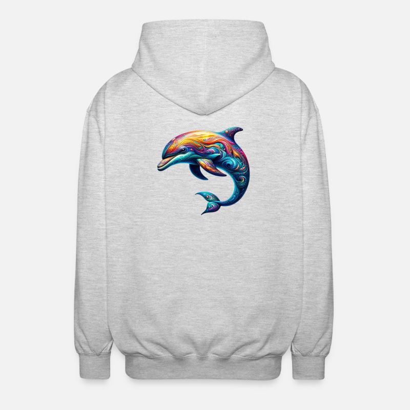 Dolphin - Unisex Hooded Jacket - light heather grey