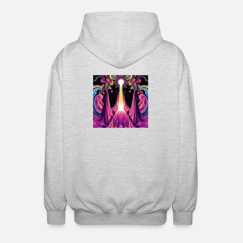 Psychedelic - Unisex Kapuzenjacke - Hellgrau meliert