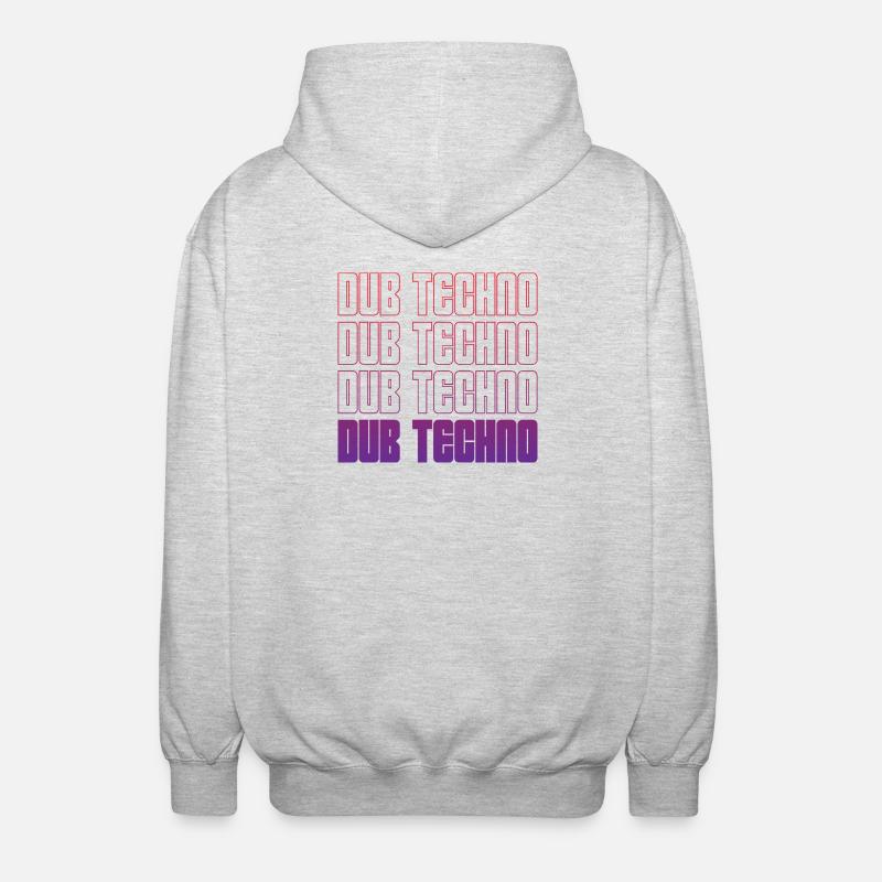 Dub Techno Neon Gradient Grid - Unisex Hooded Jacket - light heather grey