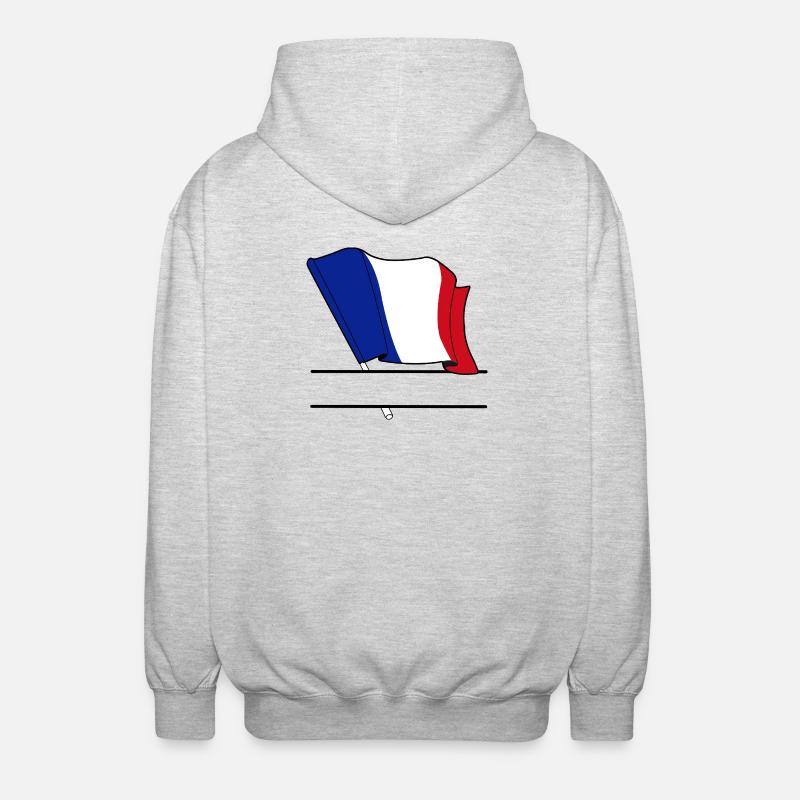 Espace de noms du drapeau français - Veste à capuche unisexe - gris clair chiné