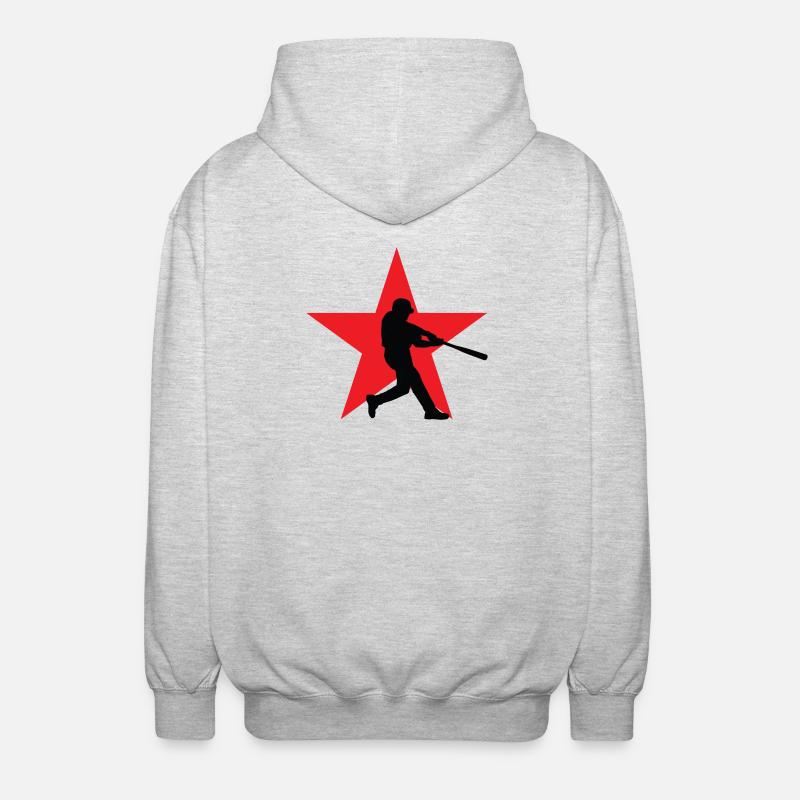 Baseball – Sport - Unisex Kapuzenjacke - Hellgrau meliert