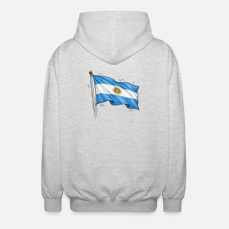 Drapeau de l’Argentine - Veste à capuche unisexe - gris clair chiné