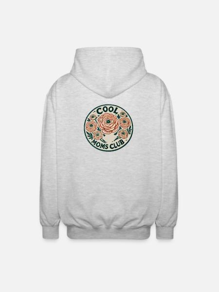 Cool Moms Club Blumenabzeichen - Unisex Kapuzenjacke - Hellgrau meliert