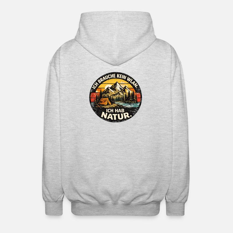 Camping en forêt Nature rétro - Veste à capuche unisexe - gris clair chiné