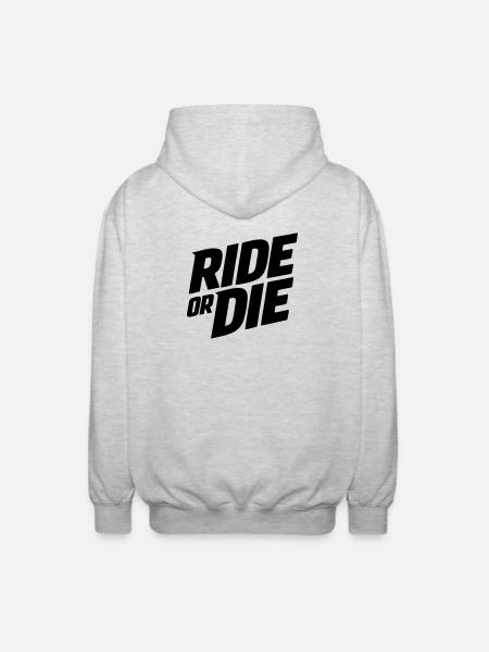 Ride or Die - Unisex Hooded Jacket - light heather grey