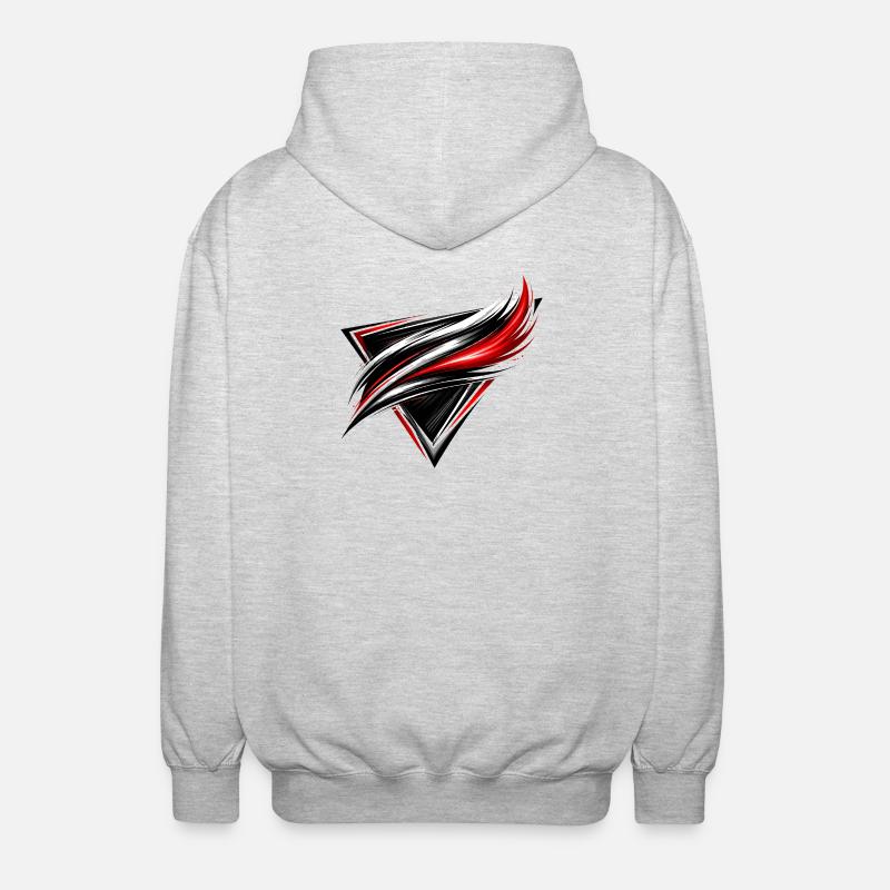 Leotard Design Triangle Red White Sporty Style - Unisex Hooded Jacket - light heather grey
