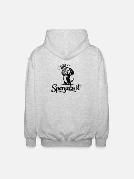 Spargel Essen Spargelzeit Saison Dackel - Unisex Kapuzenjacke - Hellgrau meliert