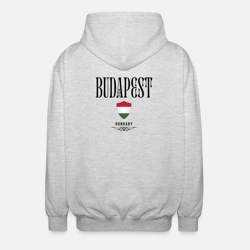 Souvenir de Budapest, design élégant Budapest - Veste à capuche unisexe - gris clair chiné