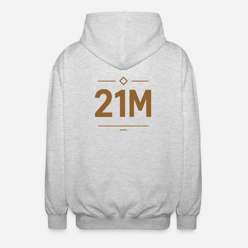 21M Bitcoin Limit Design Gold - Unisex Hooded Jacket - light heather grey