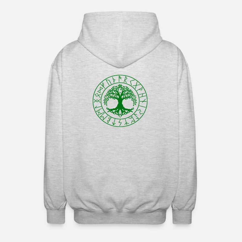 Nœud celtique Viking Tree - Veste à capuche unisexe - gris clair chiné