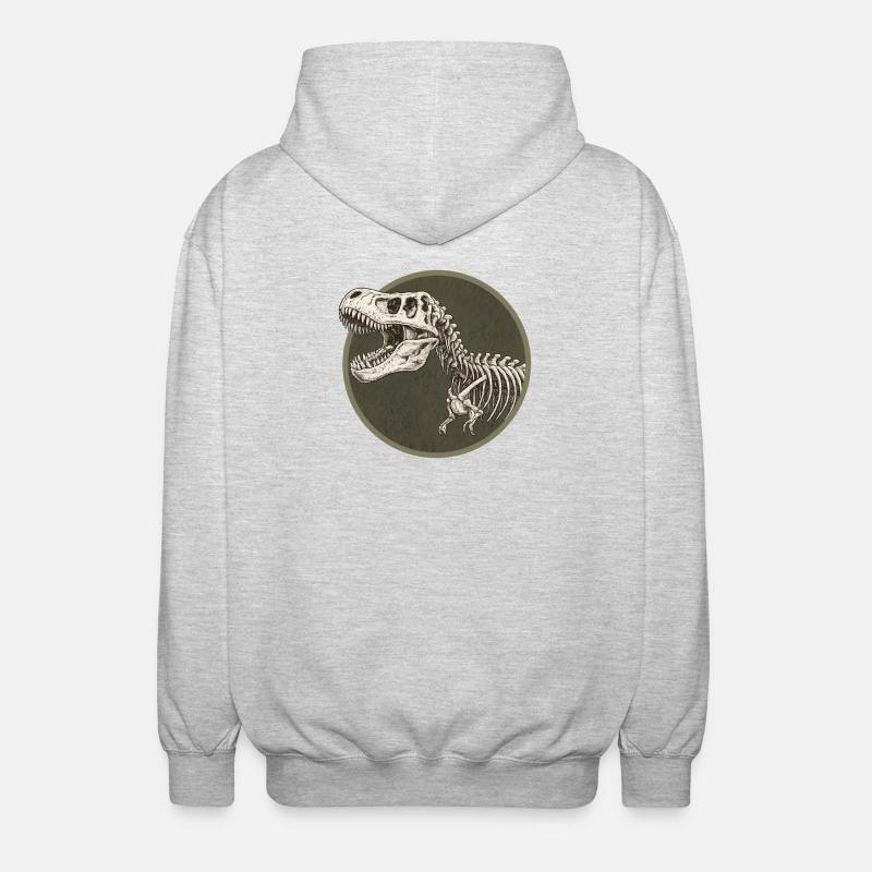 Dinosaur - Unisex Hooded Jacket - light heather grey
