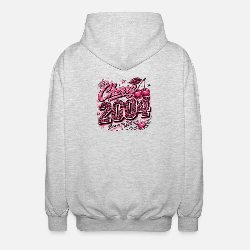 Cherry 2004 Leopard Style - Unisex Hooded Jacket - light heather grey
