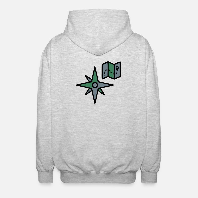 Carte Compass Randonnée Géocaching Survivance - Veste à capuche unisexe - gris clair chiné