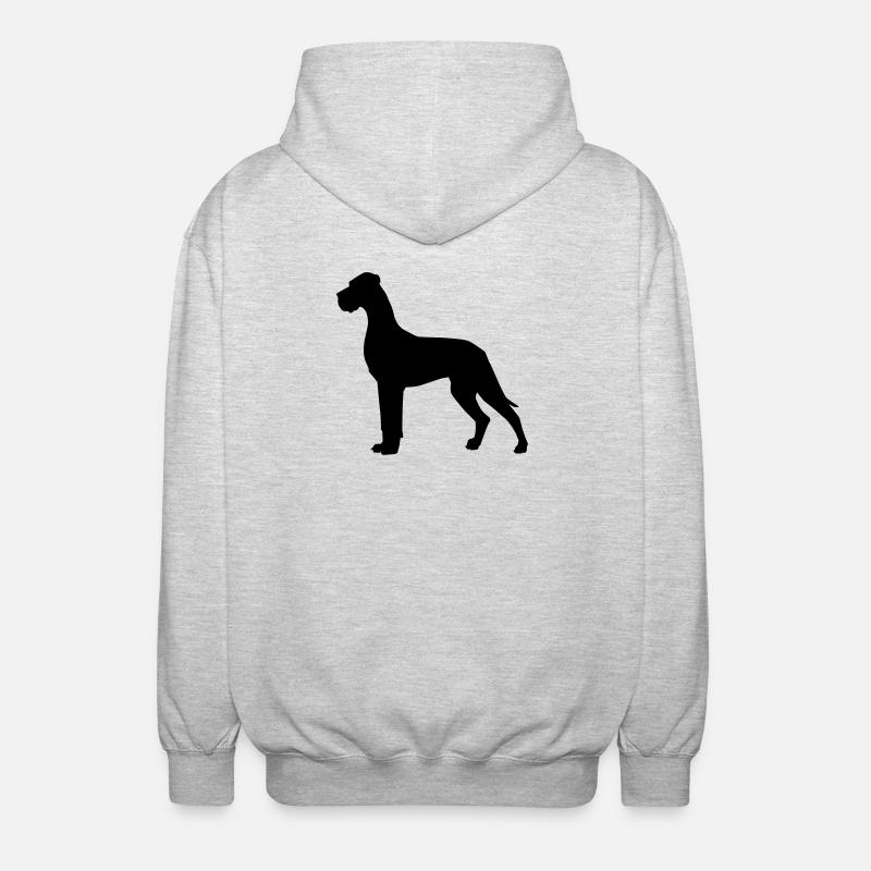 Deutsche Dogge - Unisex Kapuzenjacke - Hellgrau meliert