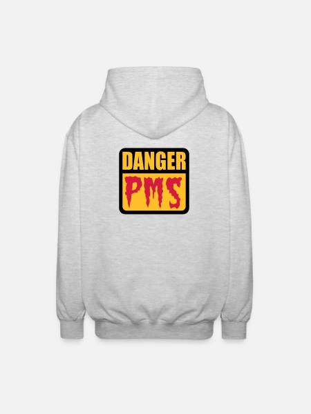 Danger PMS - Unisex Kapuzenjacke - Hellgrau meliert